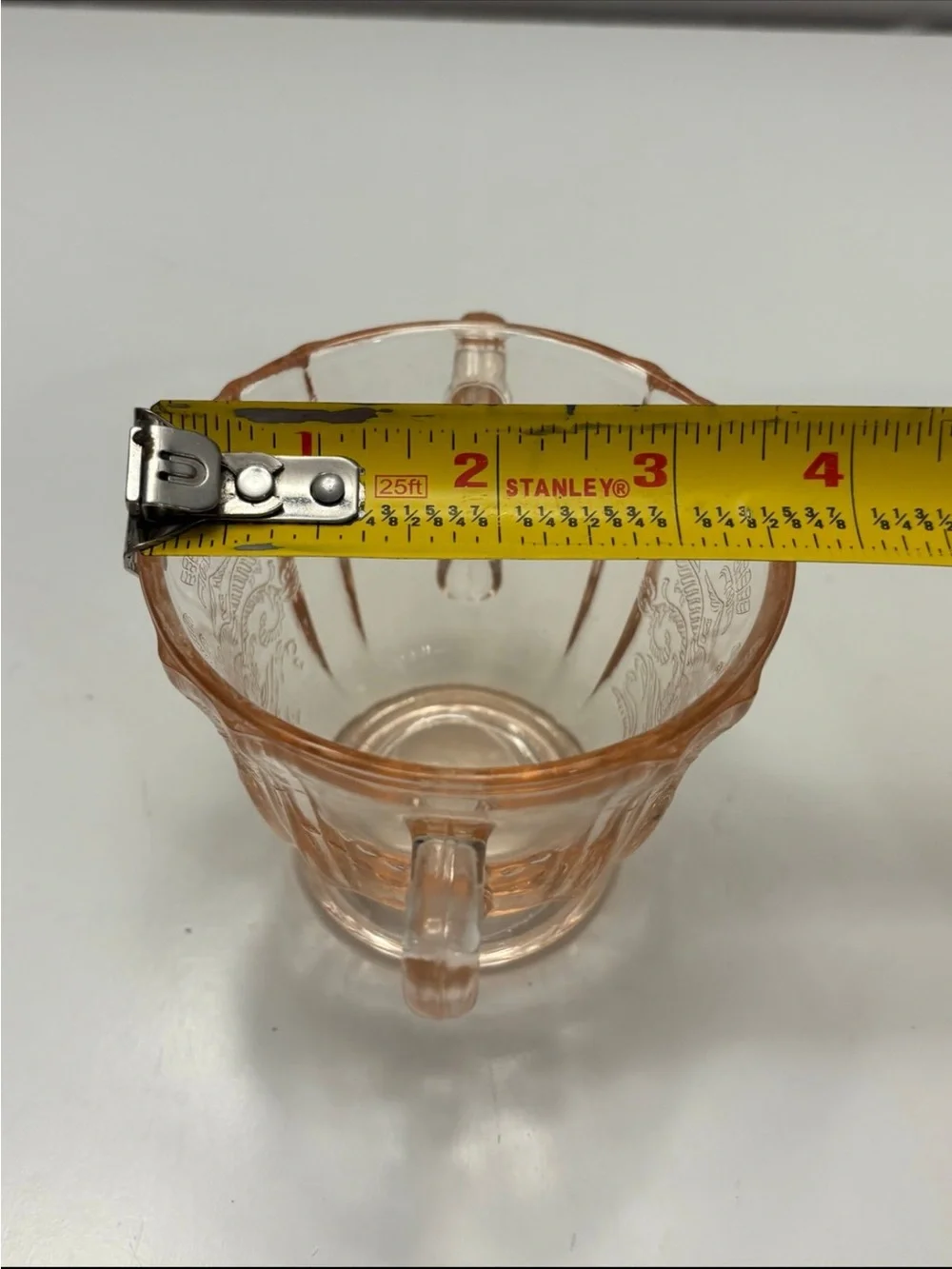 Pink depression glass Madrid pattern sugar cup
